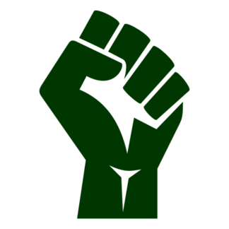 Raised Fist Decal (Dark Green)